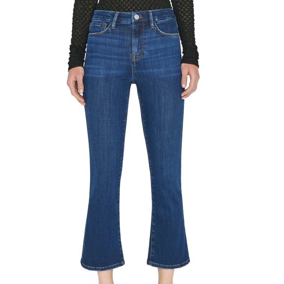 FRAME Le Crop Mini Boot Dark Wash Jeans Size 26 - Picture 1 of 7